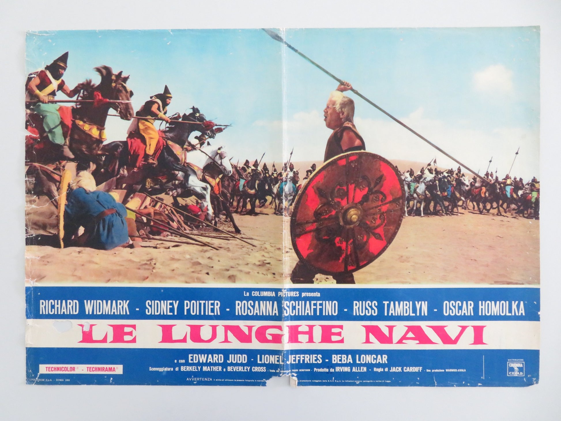 THE LONG SHIPS - D ITALIAN FOTOBUSTA POSTER RICHARD WIDMARK SIDNEY POITIER 1964 - Rendezvous Cinema