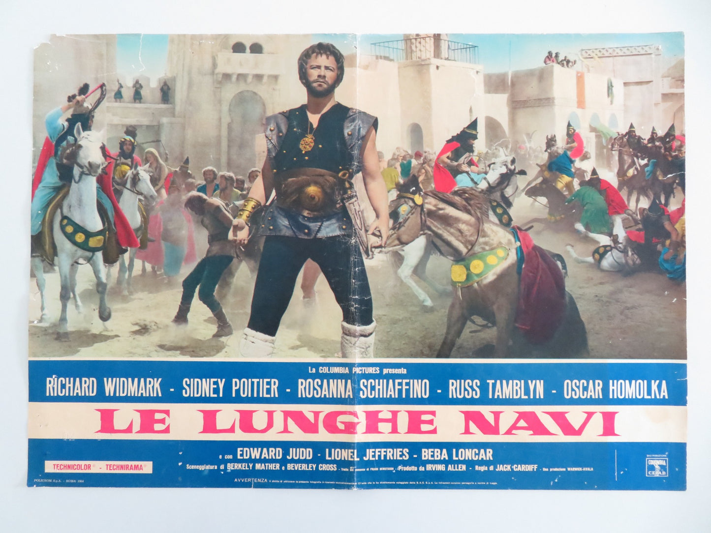 THE LONG SHIPS - E ITALIAN FOTOBUSTA POSTER RICHARD WIDMARK SIDNEY POITIER 1964 - Rendezvous Cinema