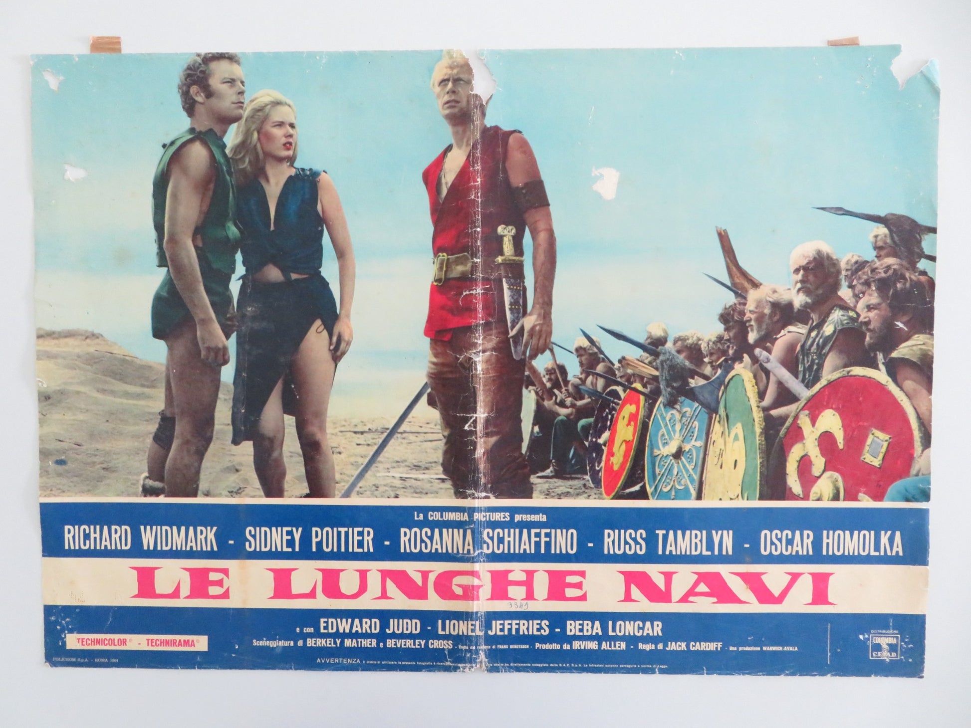 THE LONG SHIPS - F ITALIAN FOTOBUSTA POSTER RICHARD WIDMARK SIDNEY POITIER 1964 - Rendezvous Cinema