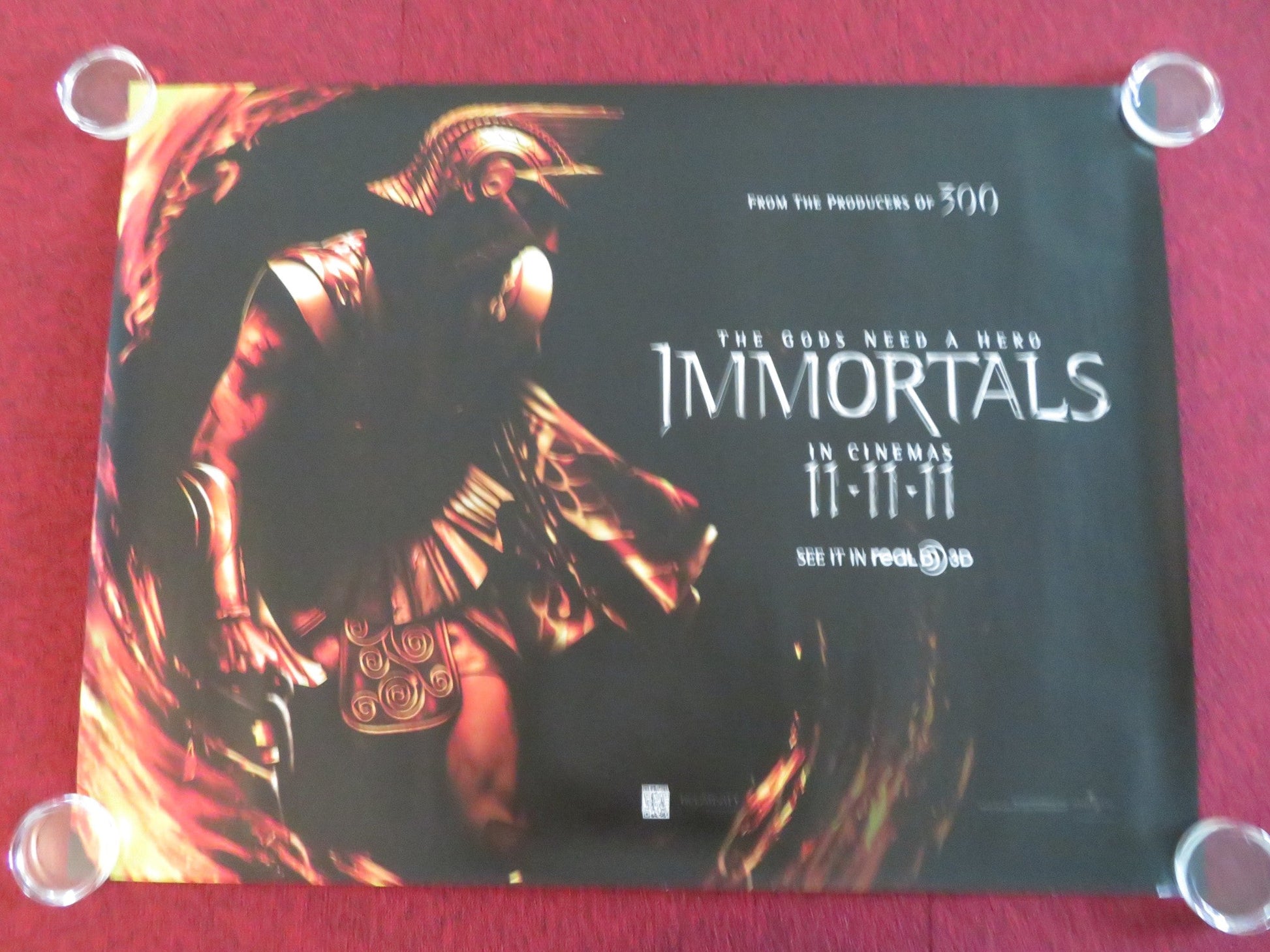 IMMORTALS - B UK QUAD ROLLED POSTER HENRY CAVILL MICKEY ROURKE 2011 Movie posters