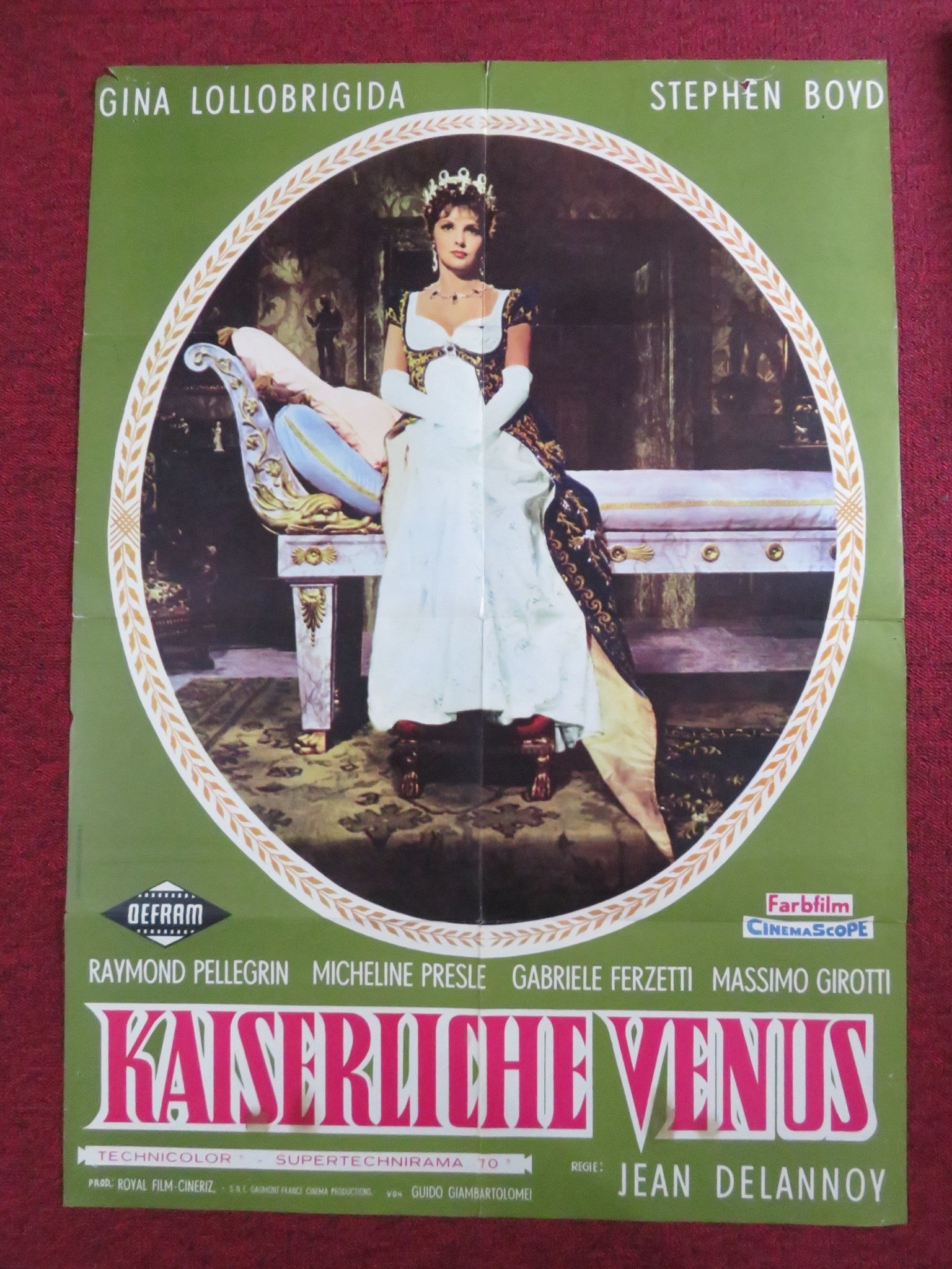 IMPERIAL VENUS - B GERMAN A1 POSTER FOLDED GINA LOLLOBRIGIDA STEPHEN BOYD 1964 Rendezvous Cinema Movie posters