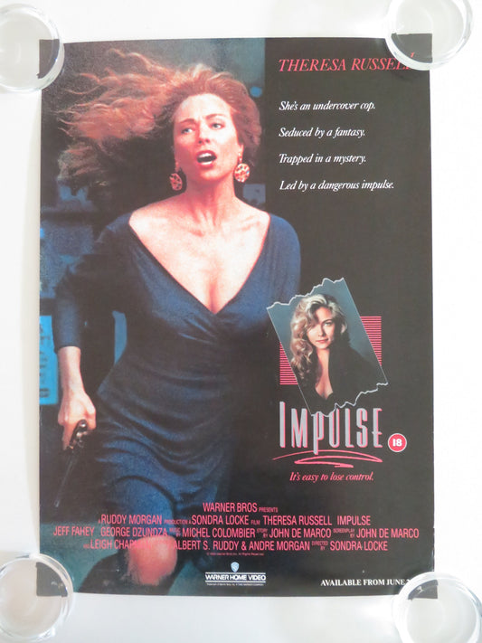 Impulse VHS Video Poster Theresa Russell Jeff Fahey 1990 Movie posters