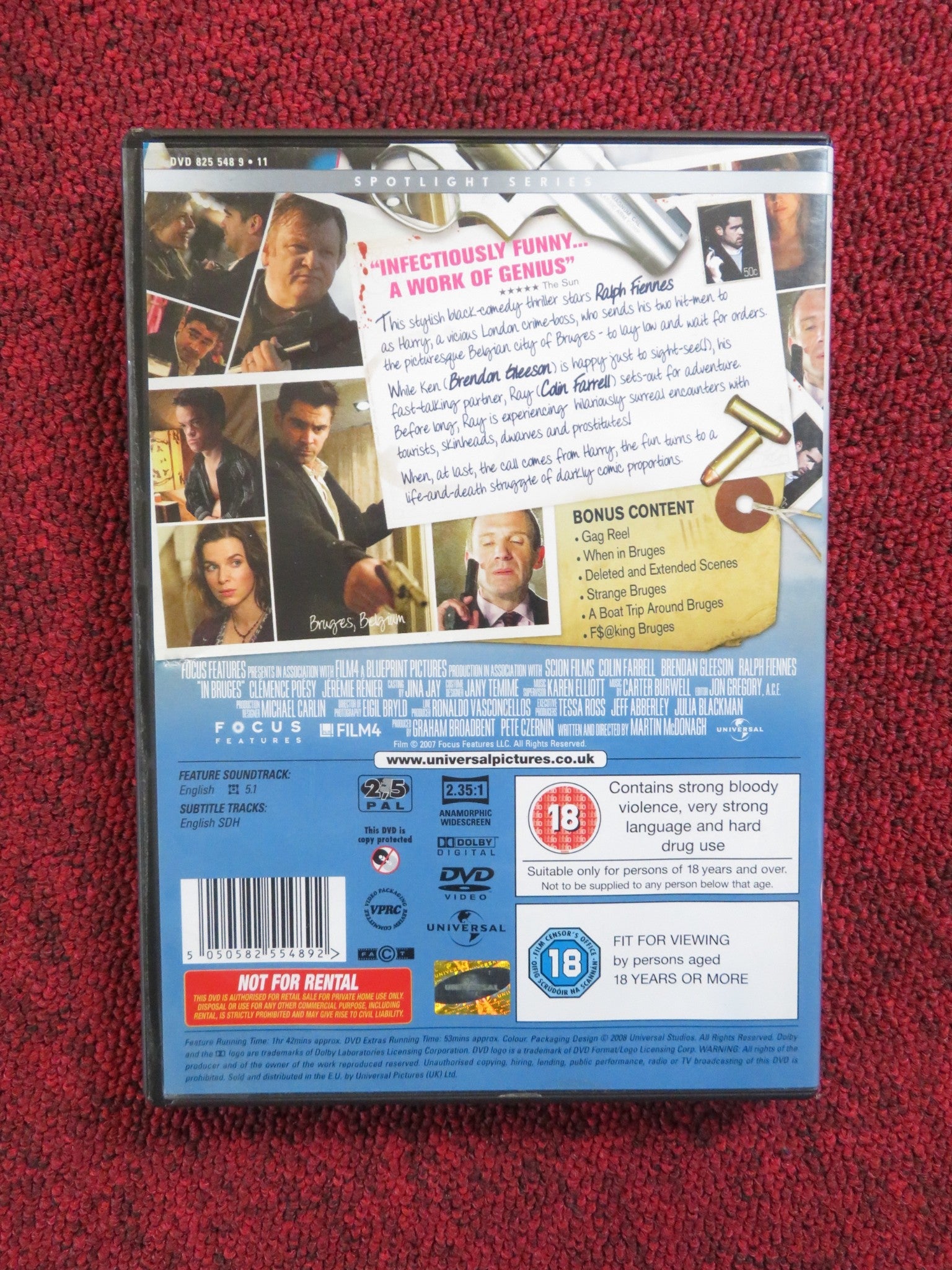 IN BRUGES (DVD) COLIN FARRELL BRENDAN GLEESON 2008 REGION 2, 5 Rendezvous Cinema Movie posters
