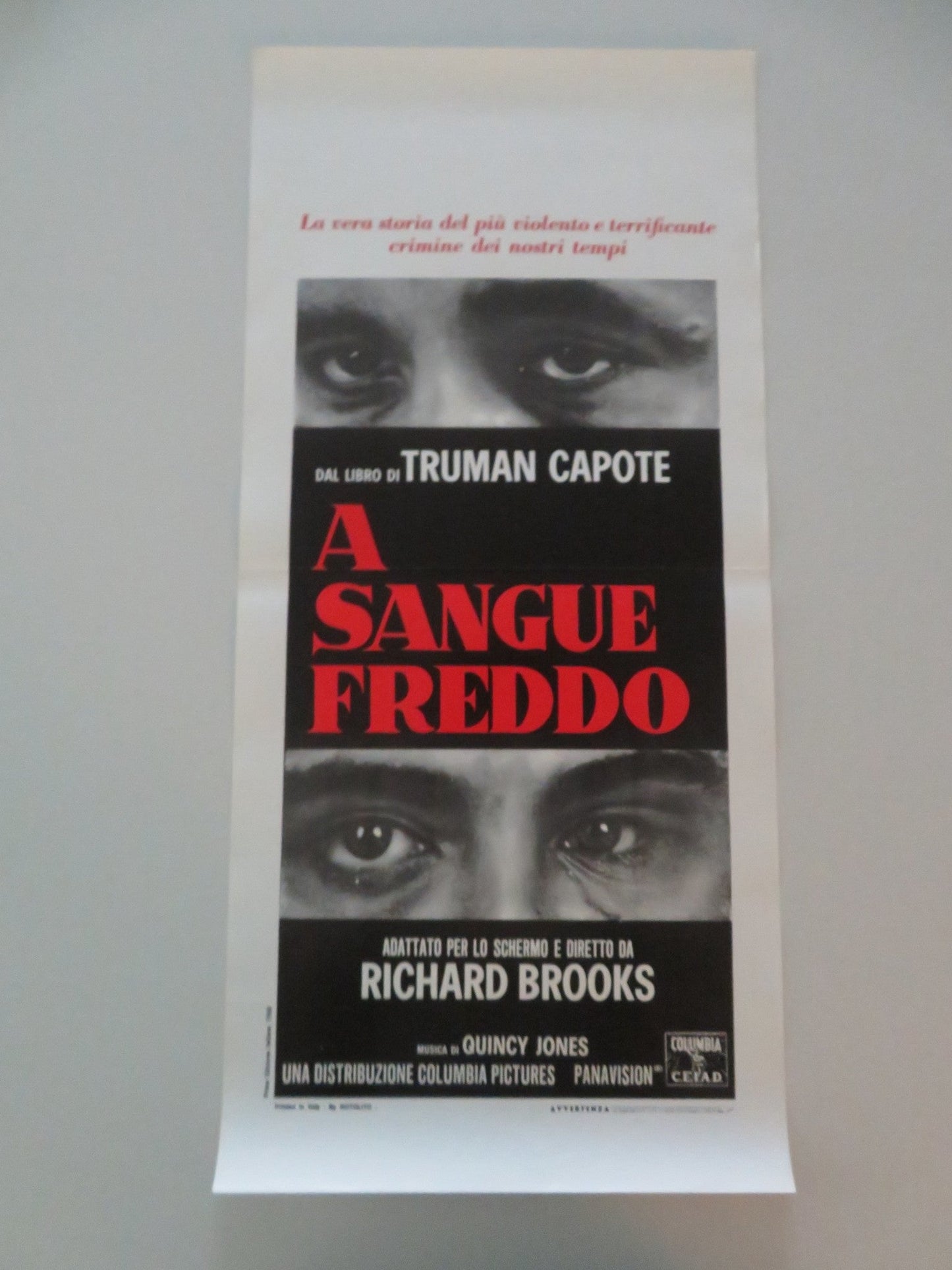 IN COLD BLOOD ITALIAN LOCANDINA POSTER TRUMAN CAPOTE ROBERT BLAKE 1968 Movie posters