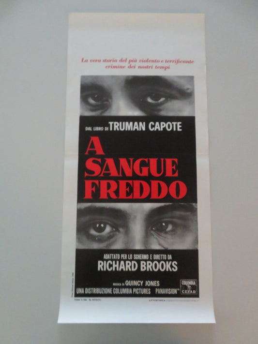IN COLD BLOOD ITALIAN LOCANDINA POSTER TRUMAN CAPOTE ROBERT BLAKE 1968 Movie posters