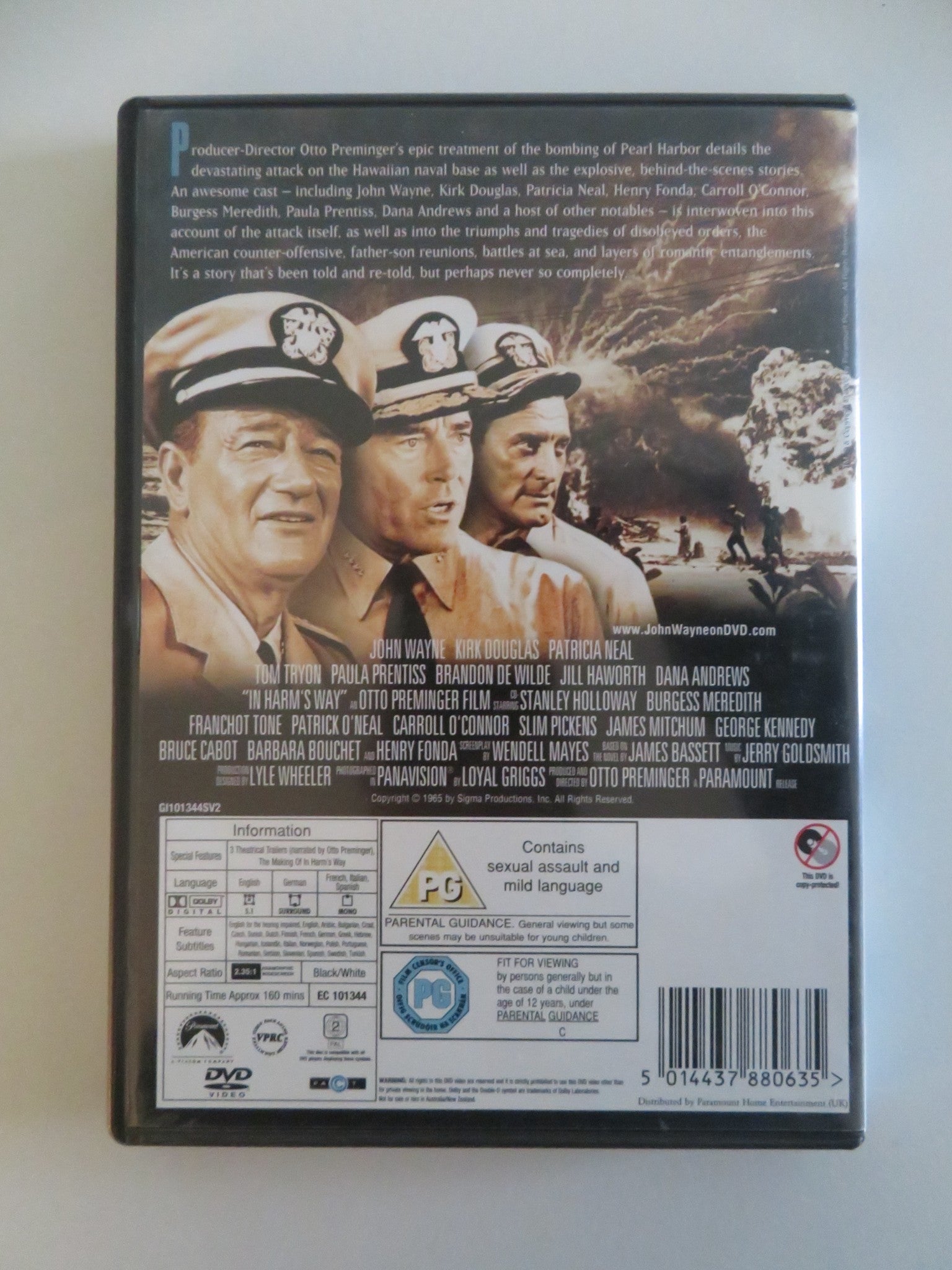 IN HARM'S WAY (DVD) JOHN WAYNE KIRK DOUGLAS 1965 REGION 2 Movie posters