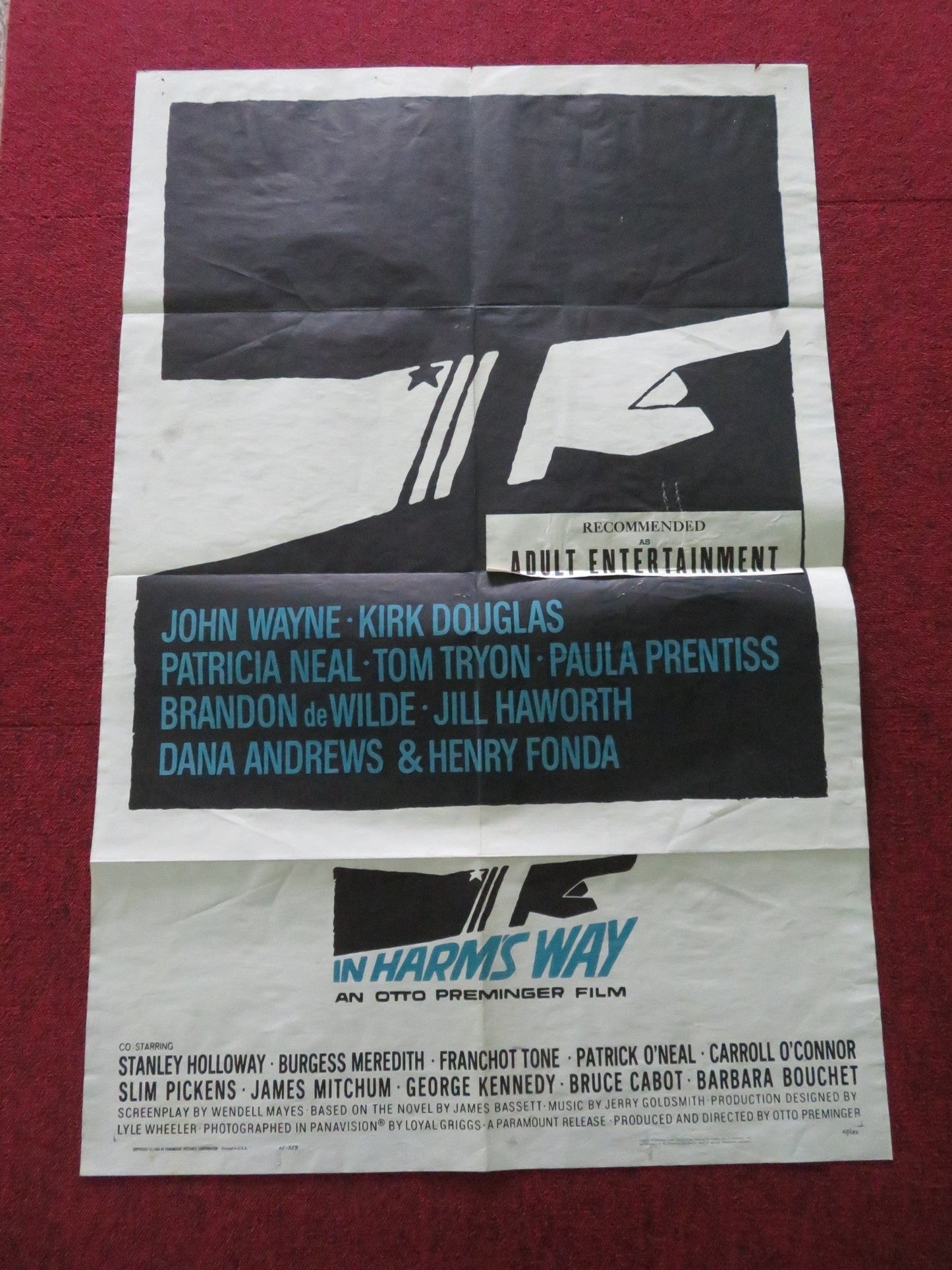 IN HARM'S WAY FOLDED US ONE SHEET POSTER JOHN WAYNE KIRK DOUGLAS 1965 - Rendezvous Cinema