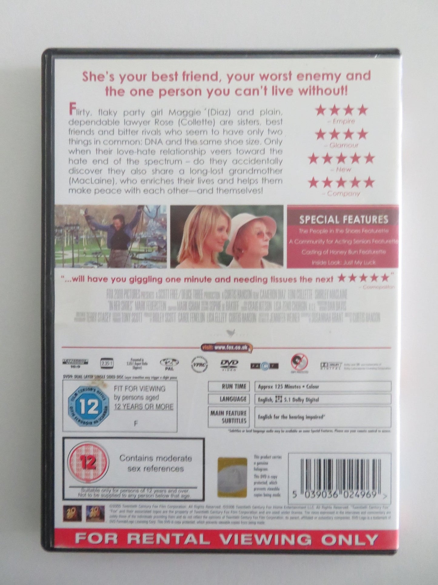 IN HER SHOES (DVD) CAMERON DIAZ TONI COLLETE 2005 REGION 2 Movie posters