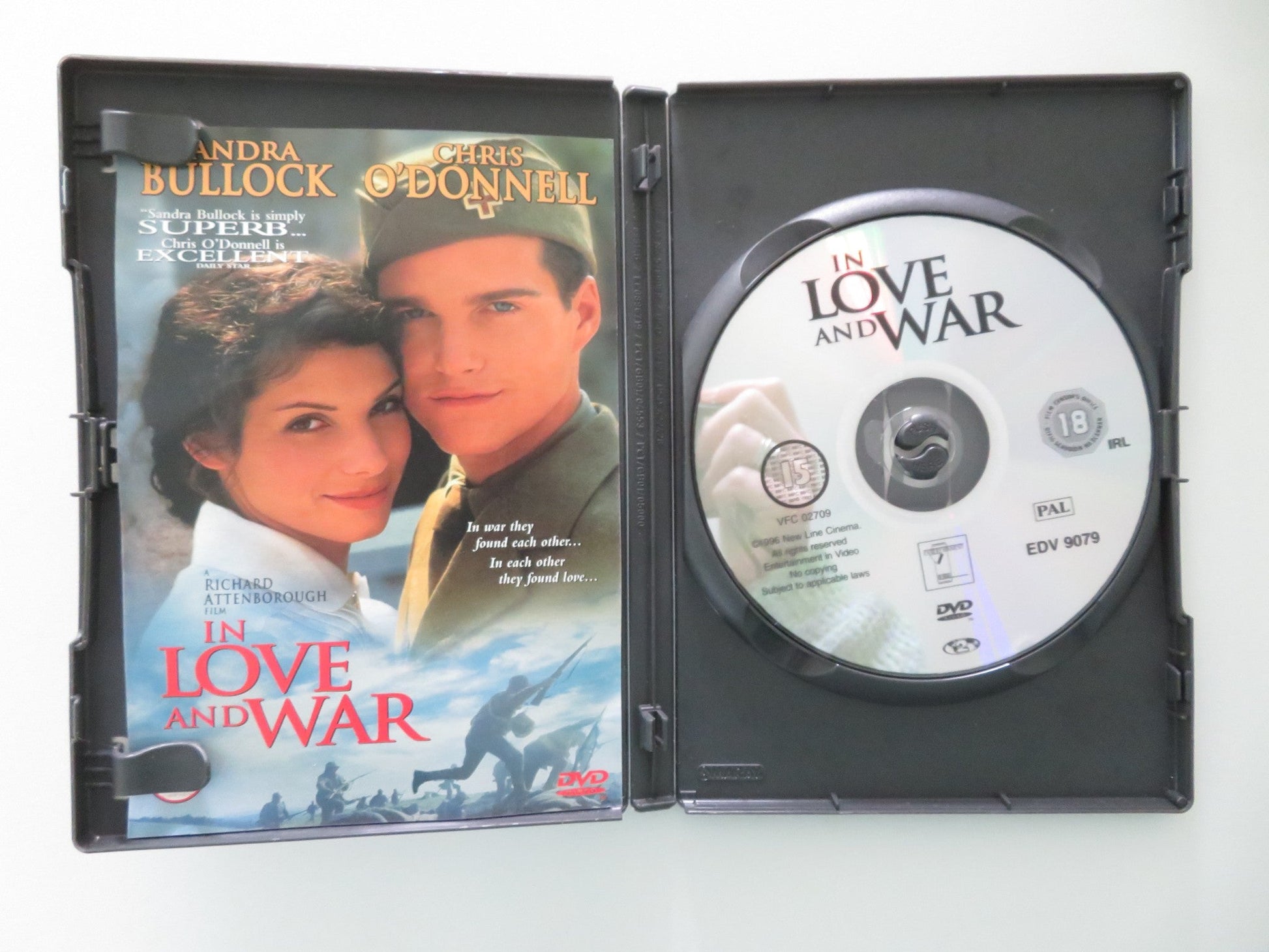 In Love and War (DVD) Sandra Bullock Chris O'Donnell 1996 Region 2 Movie posters