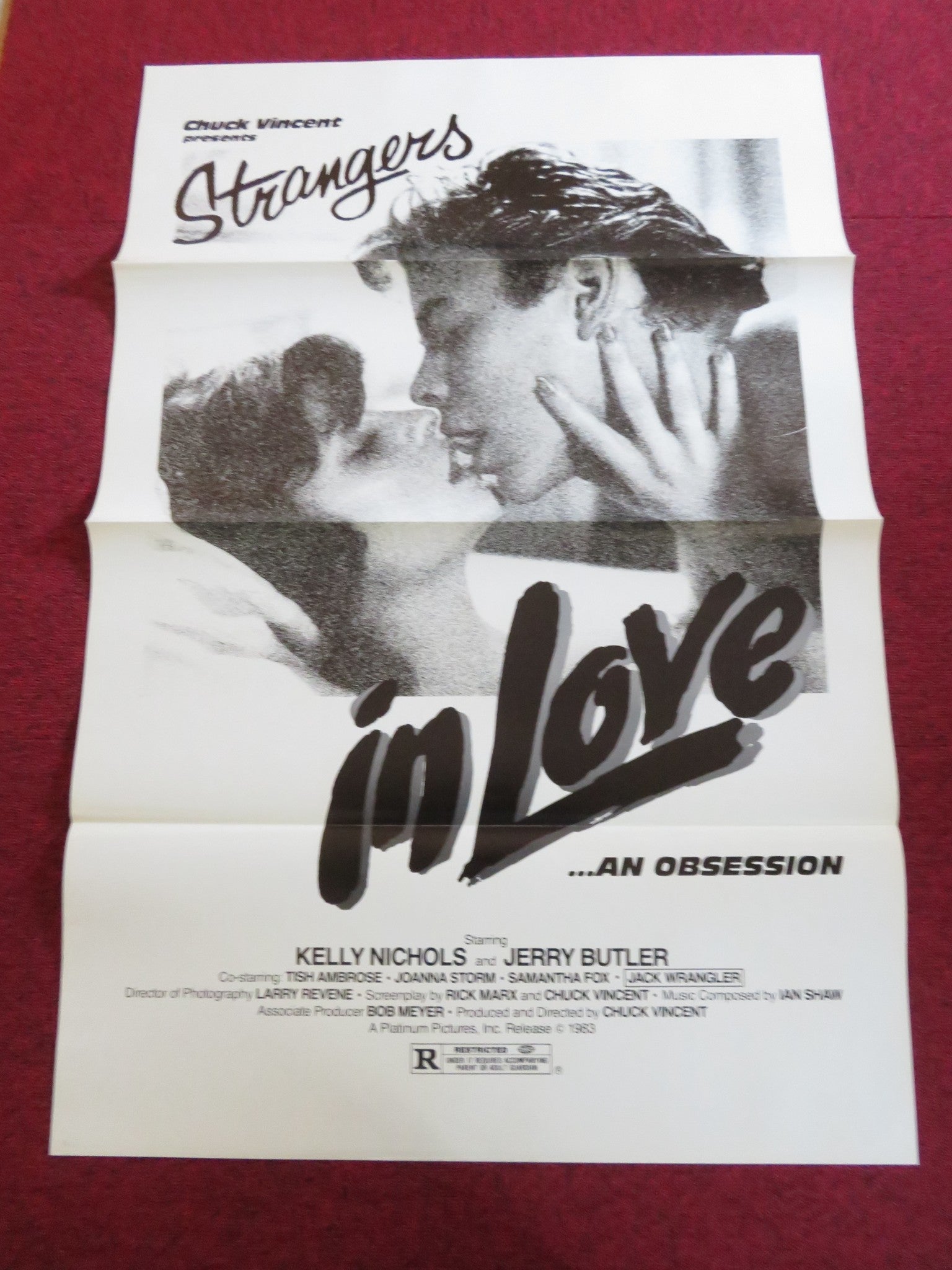 IN LOVE US TRI FOLDED ONE SHEET ROLLED POSTER KELLY NICHOLS JERRY BUTLER 1983 Rendezvous Cinema Movie posters