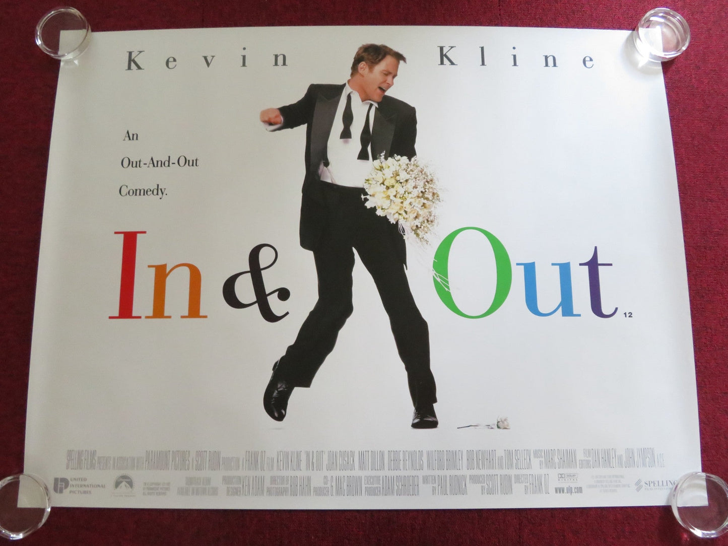 IN & OUT UK QUAD ROLLED POSTER KEVIN KLINE JOAN CUSACK TOM SELLECK 1997 Rendezvous Cinema Movie posters