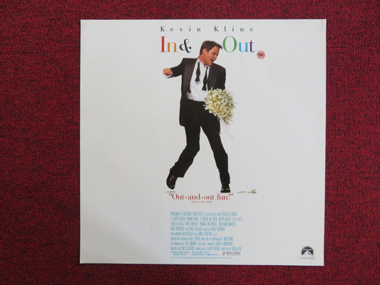 IN & OUT VHS VIDEO POSTER KEVIN KLINE JOAN CUSACK 1997 Rendezvous Cinema Movie posters