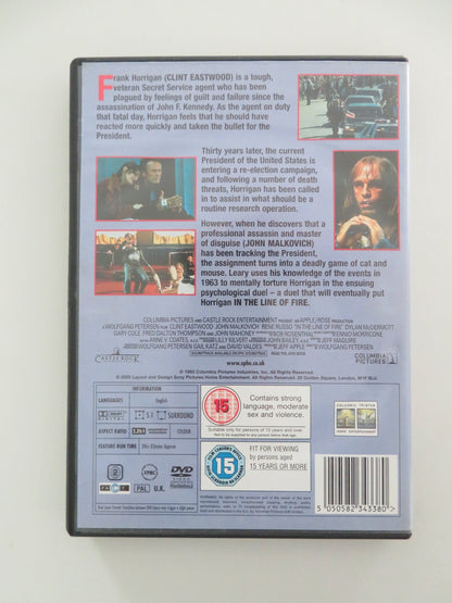 IN THE LINE OF FIRE (DVD) CLINT EASTWOOD JOHN MALKOVICH 1993 REGION 2 Movie posters