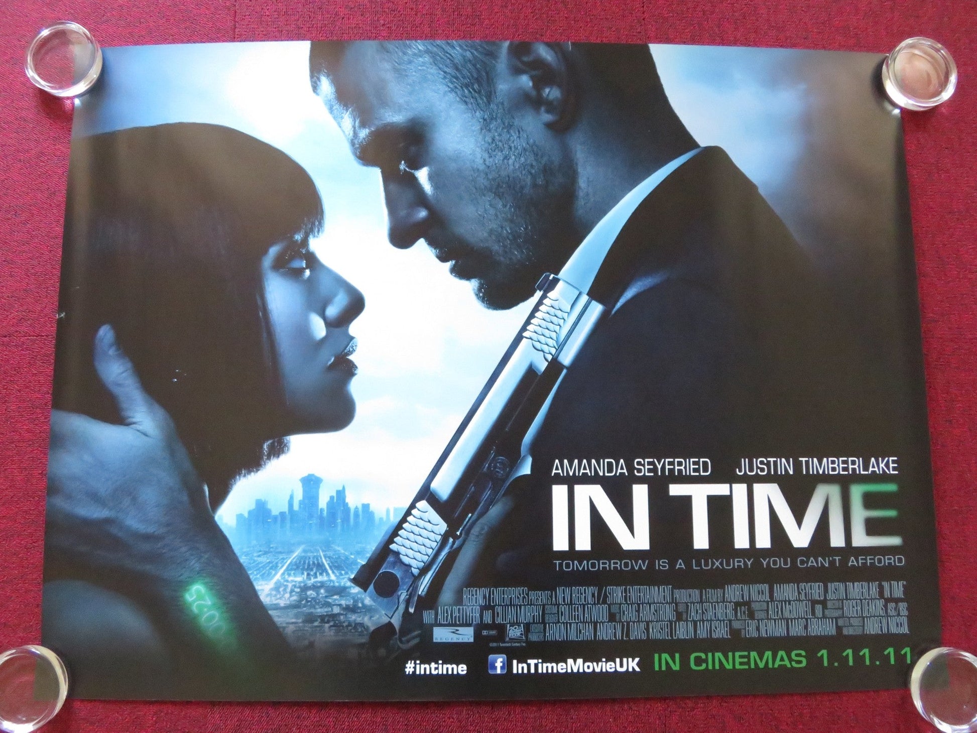 IN TIME UK QUAD ROLLED POSTER JUSTIN TIMBERLAKE OLIVIA WILDE 2011 Rendezvous Cinema Movie posters