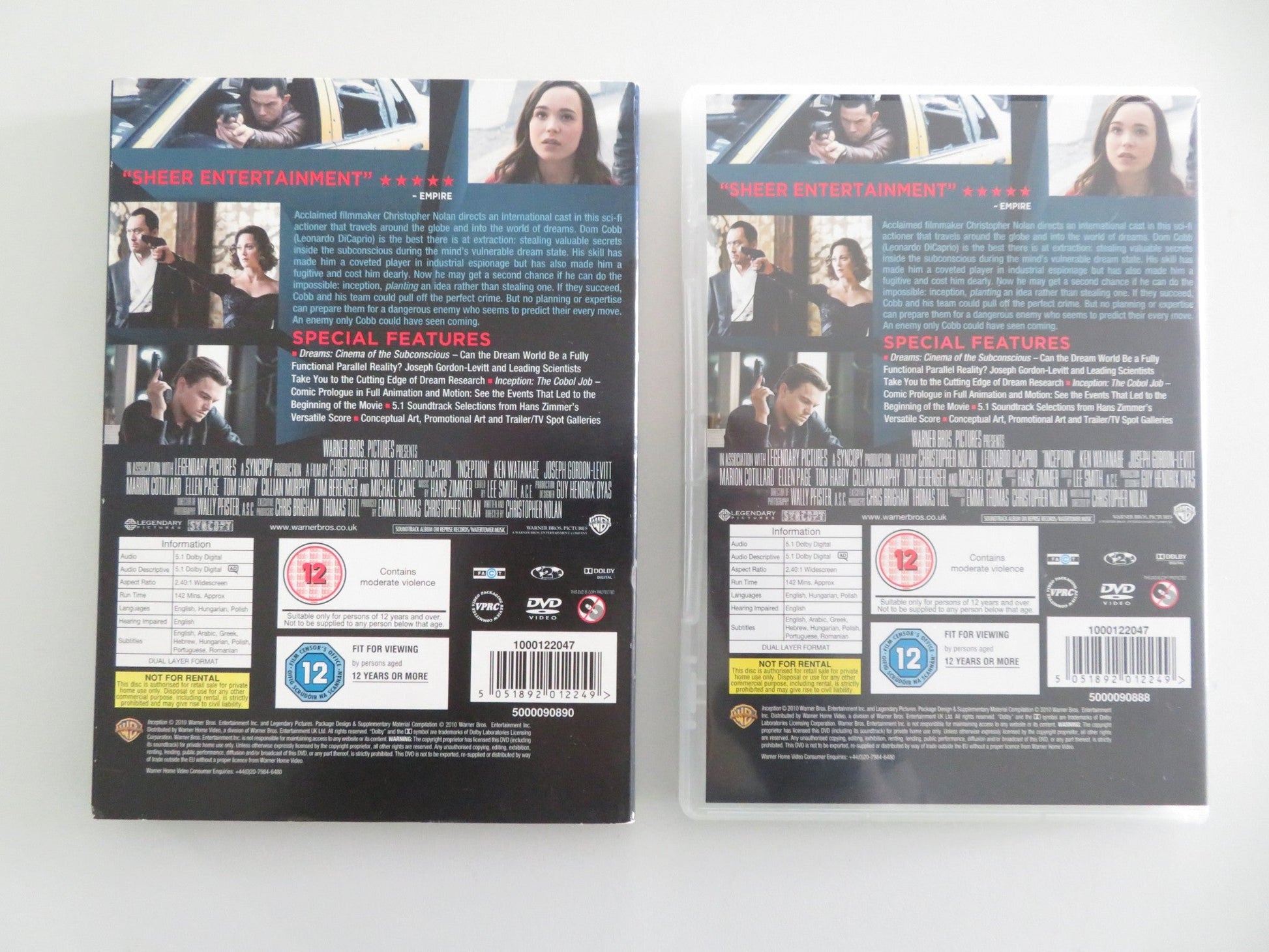 Inception - Two Disc Special Edition (DVD) Leonardo DiCaprio 2010 Region 2 Movie posters