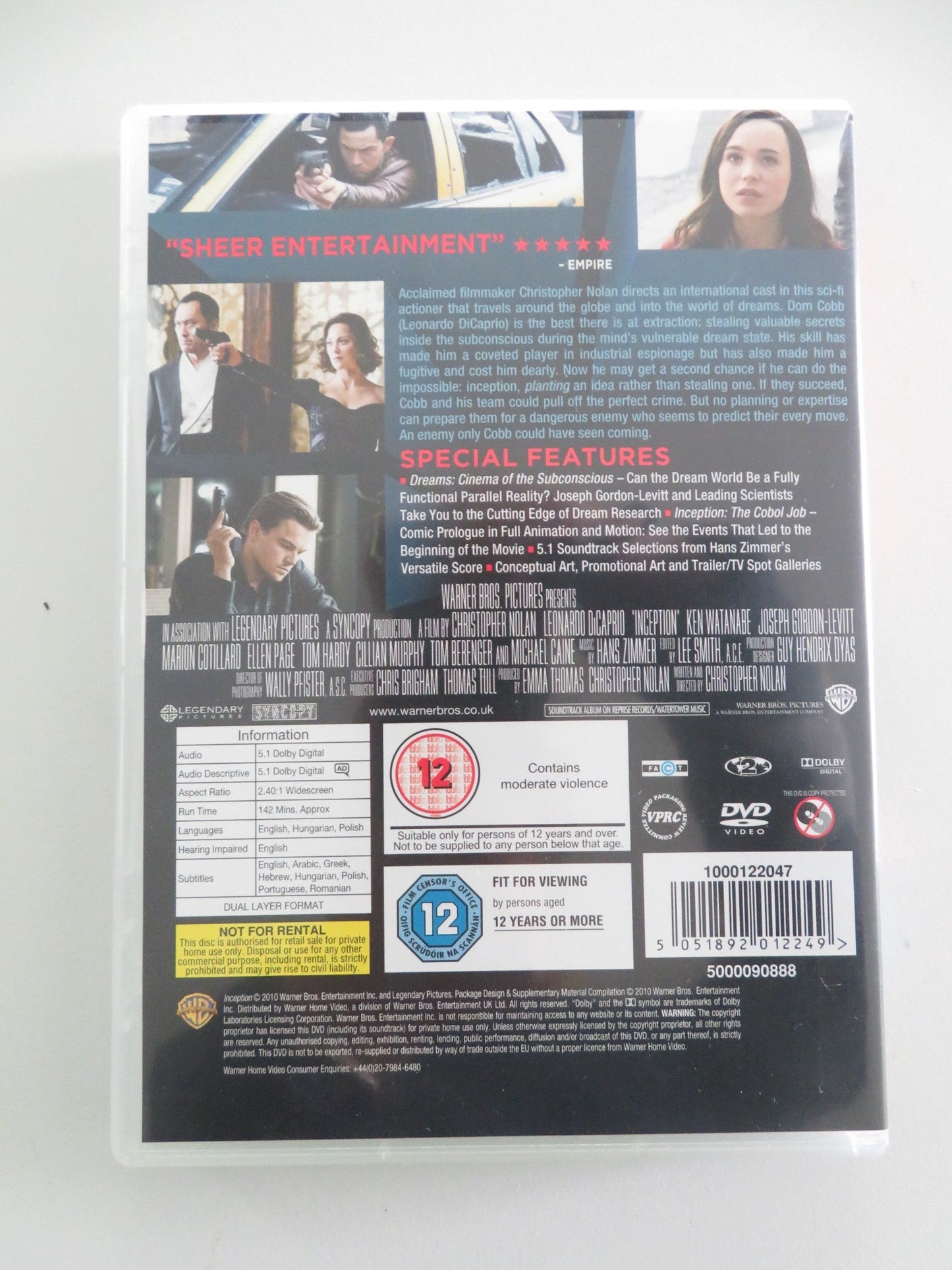 Inception - Two Disc Special Edition (DVD) Leonardo DiCaprio 2010 Region 2 Movie posters