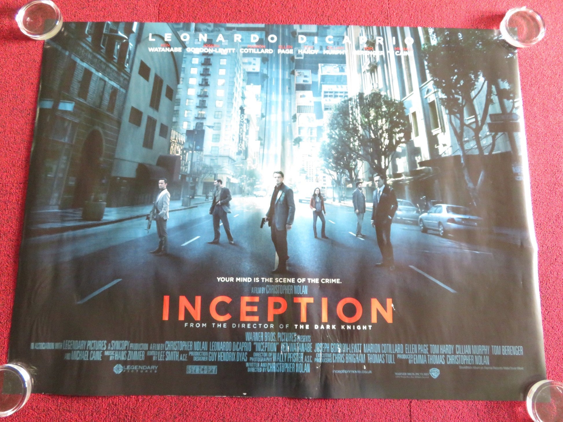 INCEPTION UK QUAD ROLLED POSTER LEONARDO DICAPRIO JOSEPH GORDON - LEVITT 2010 Rendezvous Cinema Movie posters