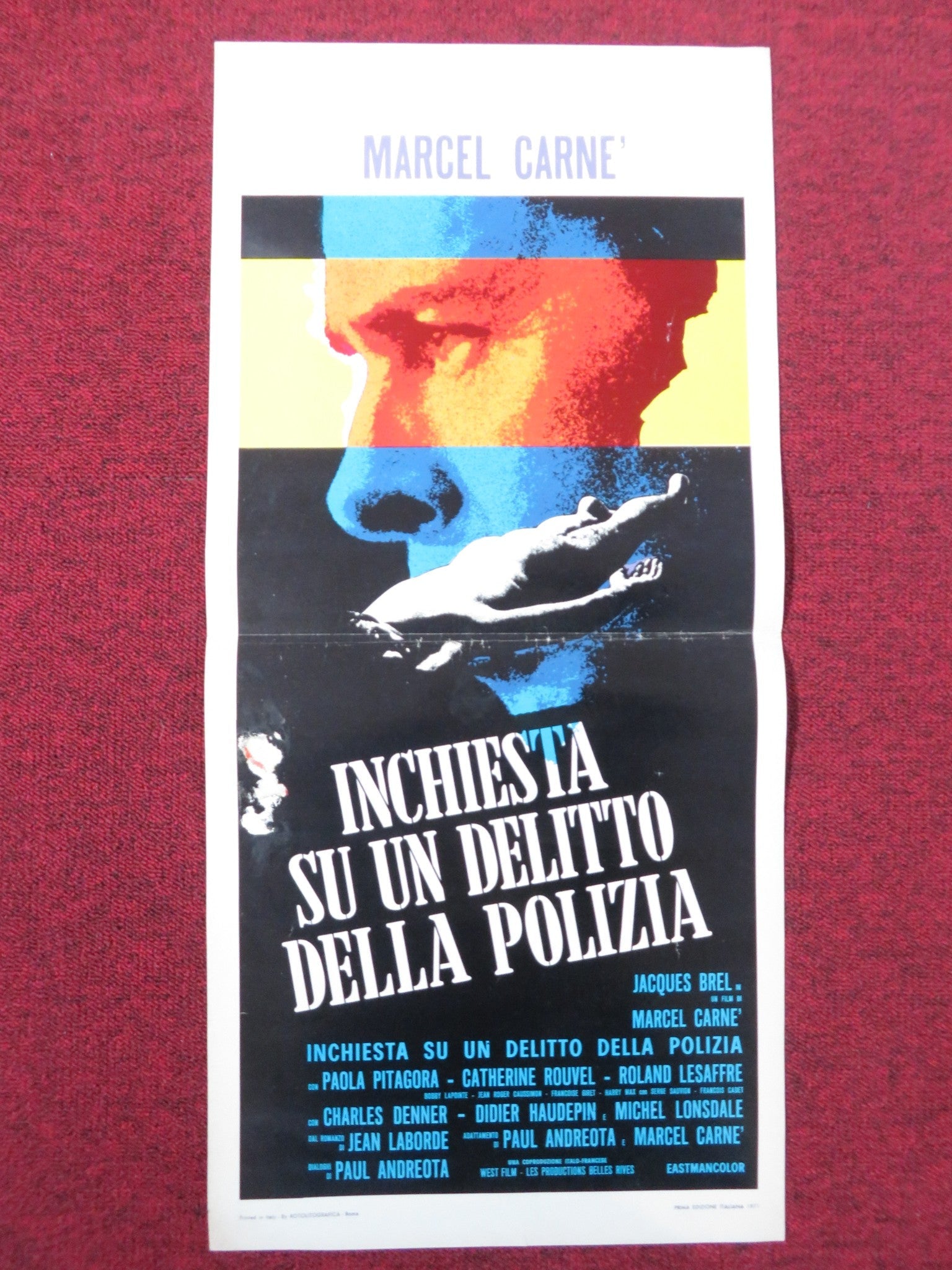 INCHIESTA SU UN DELITTO DELLA POLIZIA ITALIAN LOCANDINA POSTER JACQUES BREL 1971 Rendezvous Cinema Movie posters