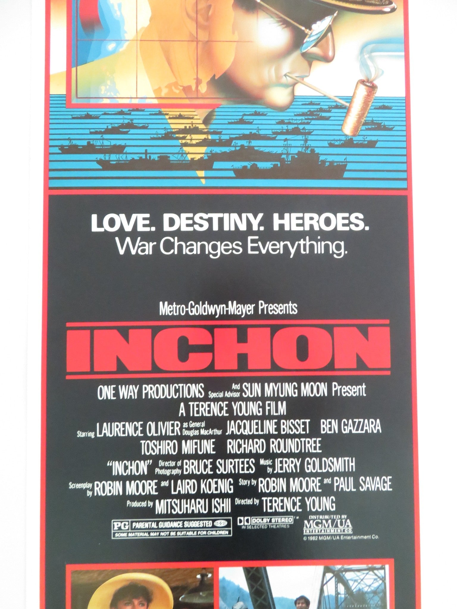 INCHON US INSERT POSTER LAURENCE OLIVIER JACQUELINE BISSET 1982 Movie posters