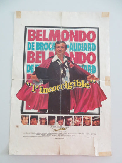 INCORRIGIBLE FRENCH ROLLED POSTER JEAN - PAUL BELMONDO GENEVIEVE BUJOLD 1975 Movie posters