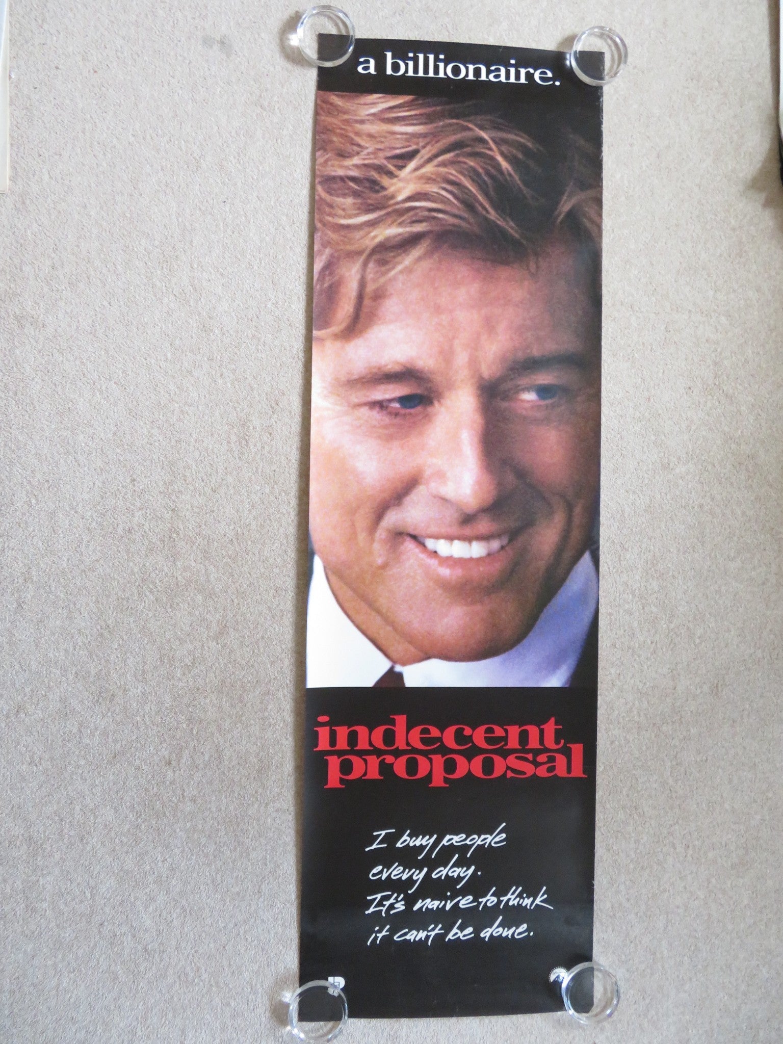 INDECENT PROPOSAL - D DOOR PANEL POSTER ROLLED ROBERT REDFORD 1993 Rendezvous Cinema Movie posters