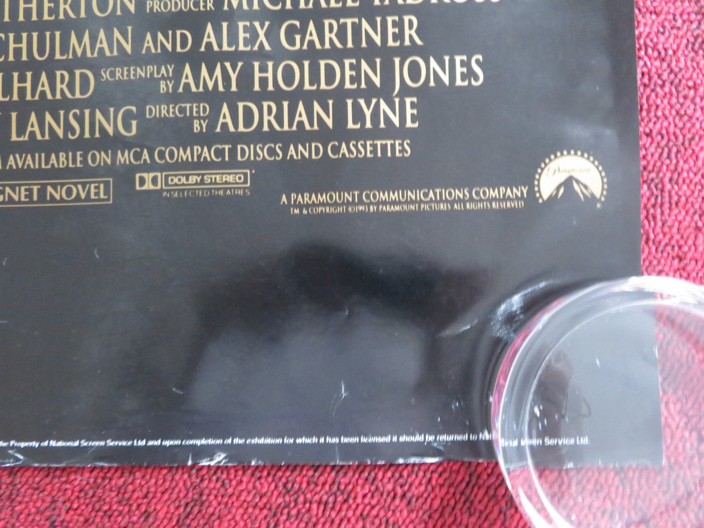 INDECENT PROPOSAL UK QUAD ROLLED POSTER ROBERT REDFORD DEMI MOORE HARRELSON 1993 Rendezvous Cinema Movie posters