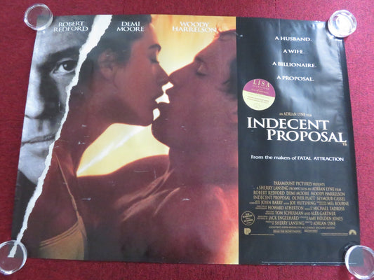 INDECENT PROPOSAL UK QUAD ROLLED POSTER ROBERT REDFORD DEMI MOORE HARRELSON 1993 Rendezvous Cinema Movie posters