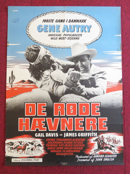 INDIAN TERRITORY DANISH POSTER ROLLED GENE AUTRY GAIL DAVIS 1952 Rendezvous Cinema Movie posters