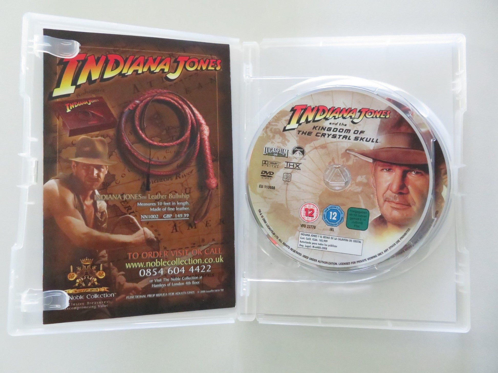 INDIANA JONES AND THE KINGDOM OF THE CRYSTAL SKILL - 2 DISC (DVD) 2008 REGION 2 Movie posters