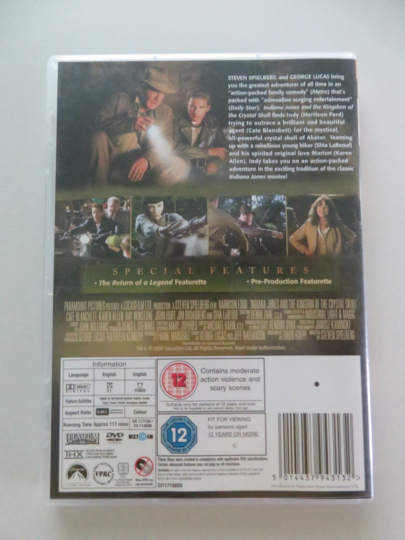 INDIANA JONES AND THE KINGDOM OF THE CRYSTAL SKULL - B - 2 DISCS (DVD) REGION 2 Movie posters