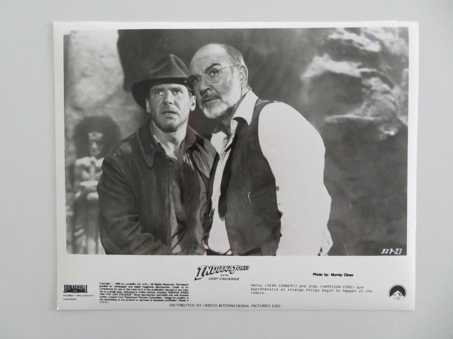 INDIANA JONES AND THE LAST CRUSADE MOVIE STILL PHOTO LOT OF 5 HARRISON FORD 1989 - Rendezvous Cinema