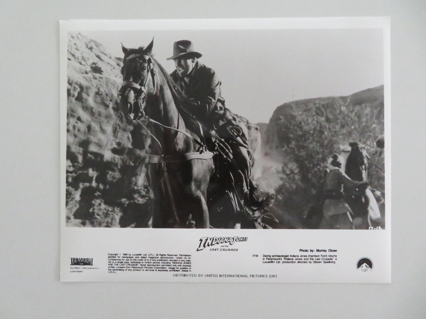 INDIANA JONES AND THE LAST CRUSADE MOVIE STILL PHOTO LOT OF 5 HARRISON FORD 1989 - Rendezvous Cinema