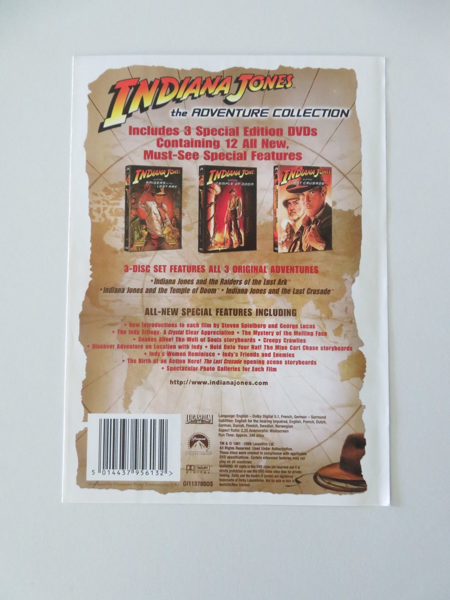 Indiana Jones - The Adventure Collection (DVD BoxSet) Harrison Ford 1981 Region 2 Movie posters