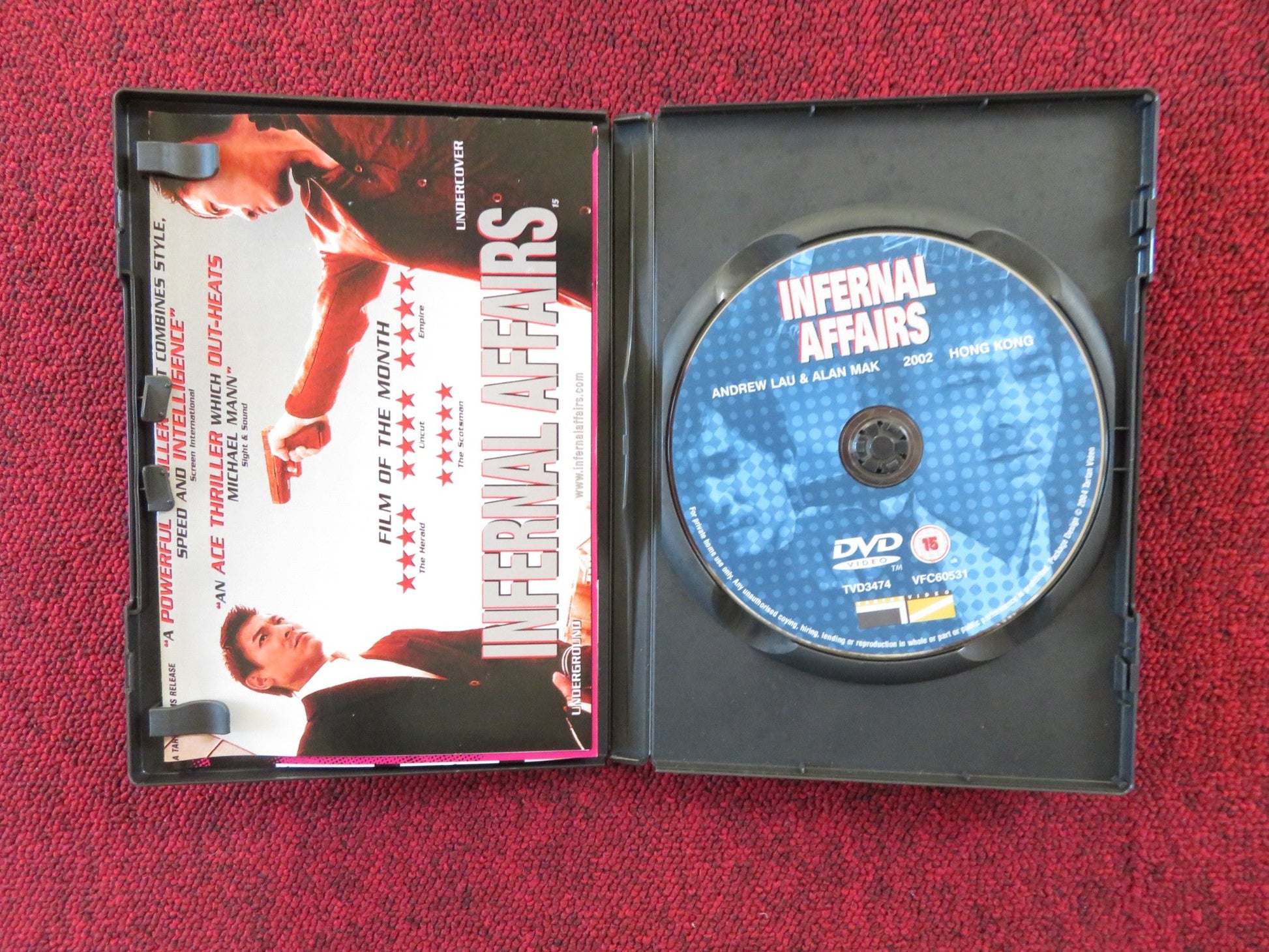 INFERNAL AFFAIRS (DVD) ANDY LAU TONY LEUNG 2002 REGION 2 Rendezvous Cinema Movie posters