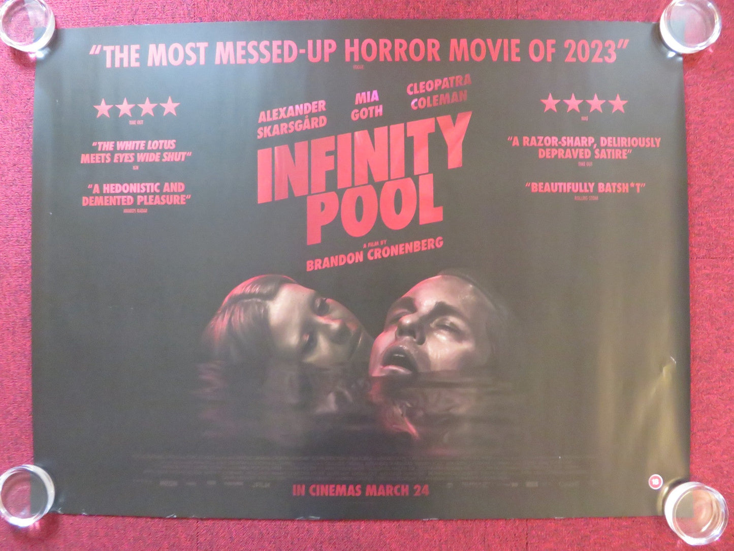 INFINITY POOL UK QUAD ROLLED POSTER MIA GOTH ALEXANDER SKARSGARD 2023 Rendezvous Cinema Movie posters