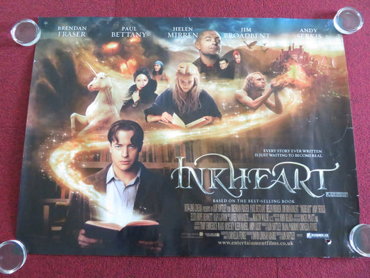 INKHEART UK QUAD ROLLED POSTER BRENDAN FRASER HELEN MIRREN 2008 Movie posters