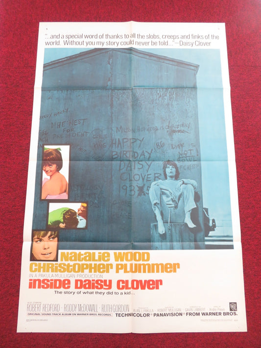 Inside Daisy Clover Folded US One Sheet Poster Natalie Wood C. Plummer 1966 Movie posters