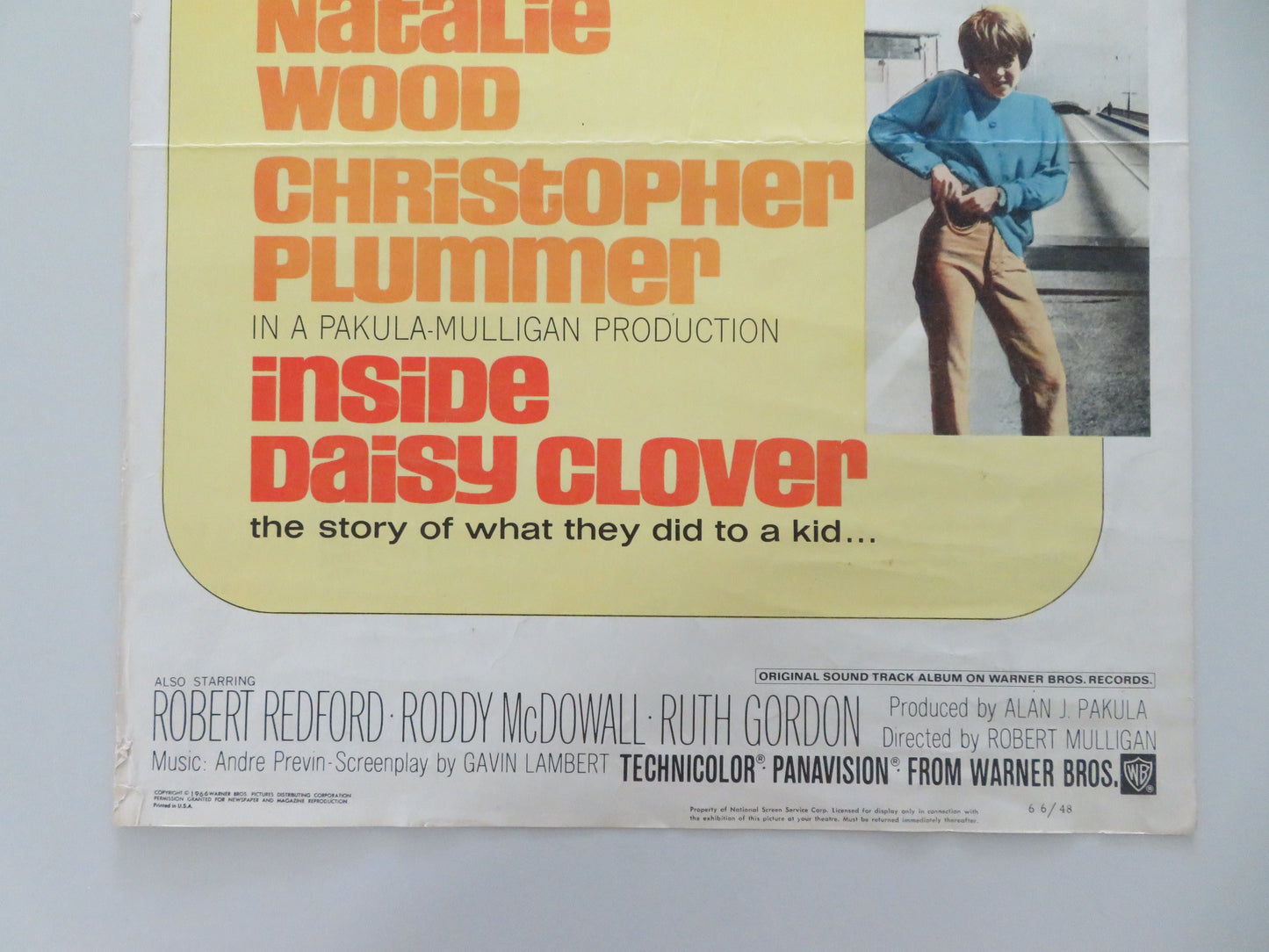 Inside Daisy Clover US Insert Poster Natalie Wood Christopher Plummer 1966 Movie posters
