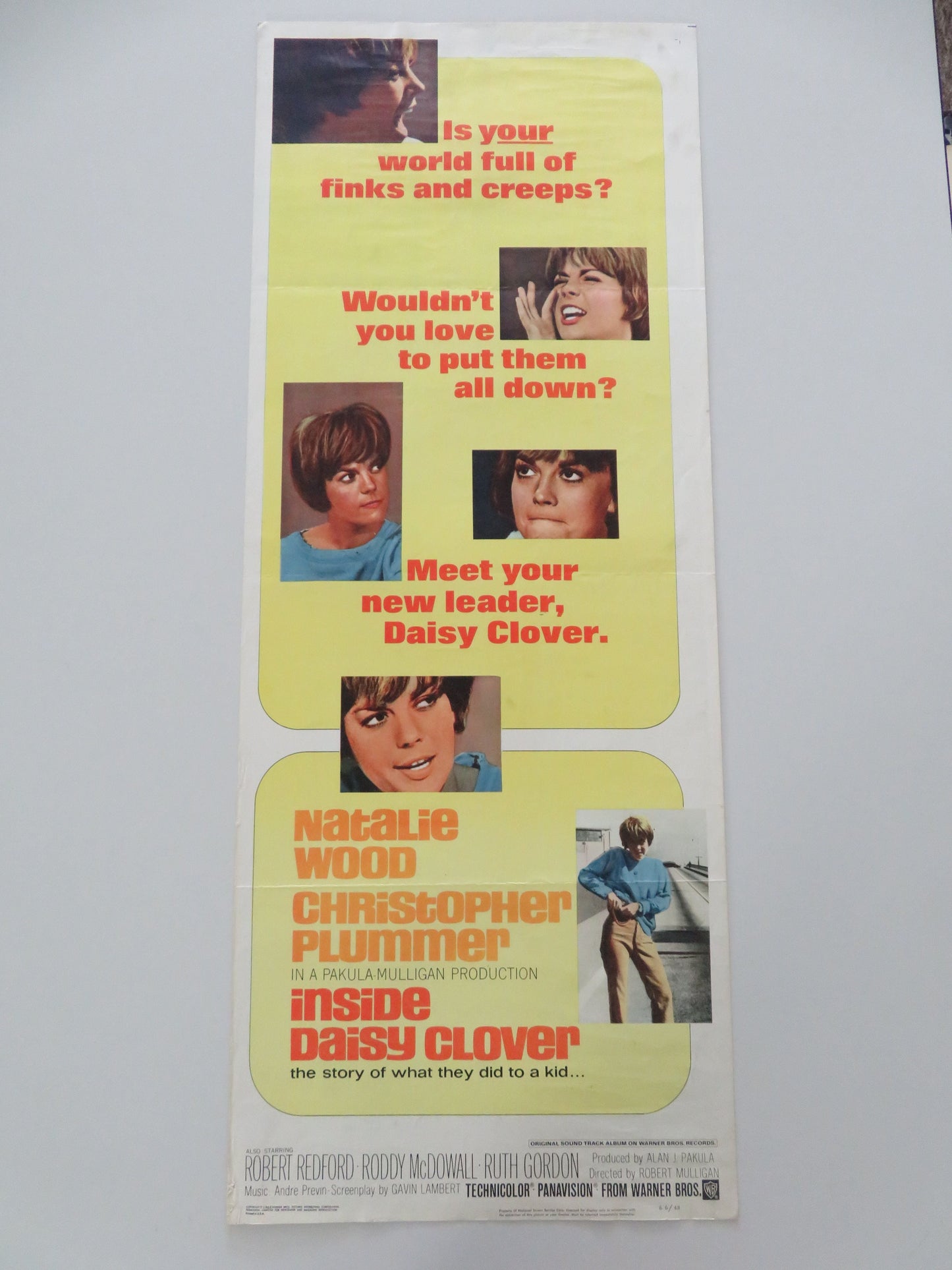 Inside Daisy Clover US Insert Poster Natalie Wood Christopher Plummer 1966 Movie posters