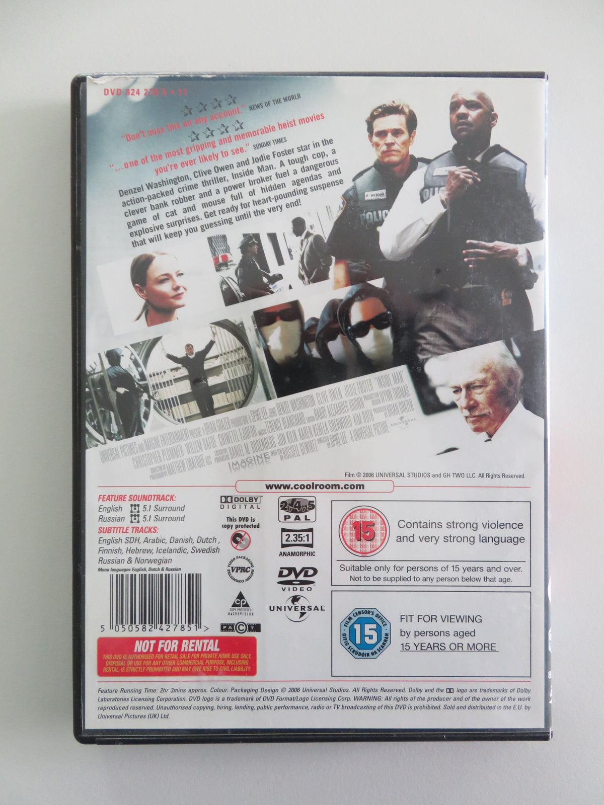 Inside Man (DVD) Denzel Washington Clive Owen Jodie Foster 2006 Region 2,4,5 Movie posters