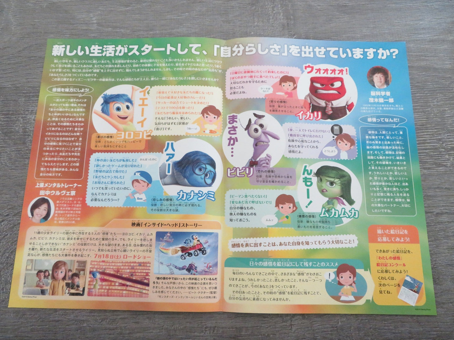 INSIDE OUT JAPANESE CHIRASHI (B5) POSTER AMY POEHLER 2015 DISNEY Rendezvous Cinema Movie posters