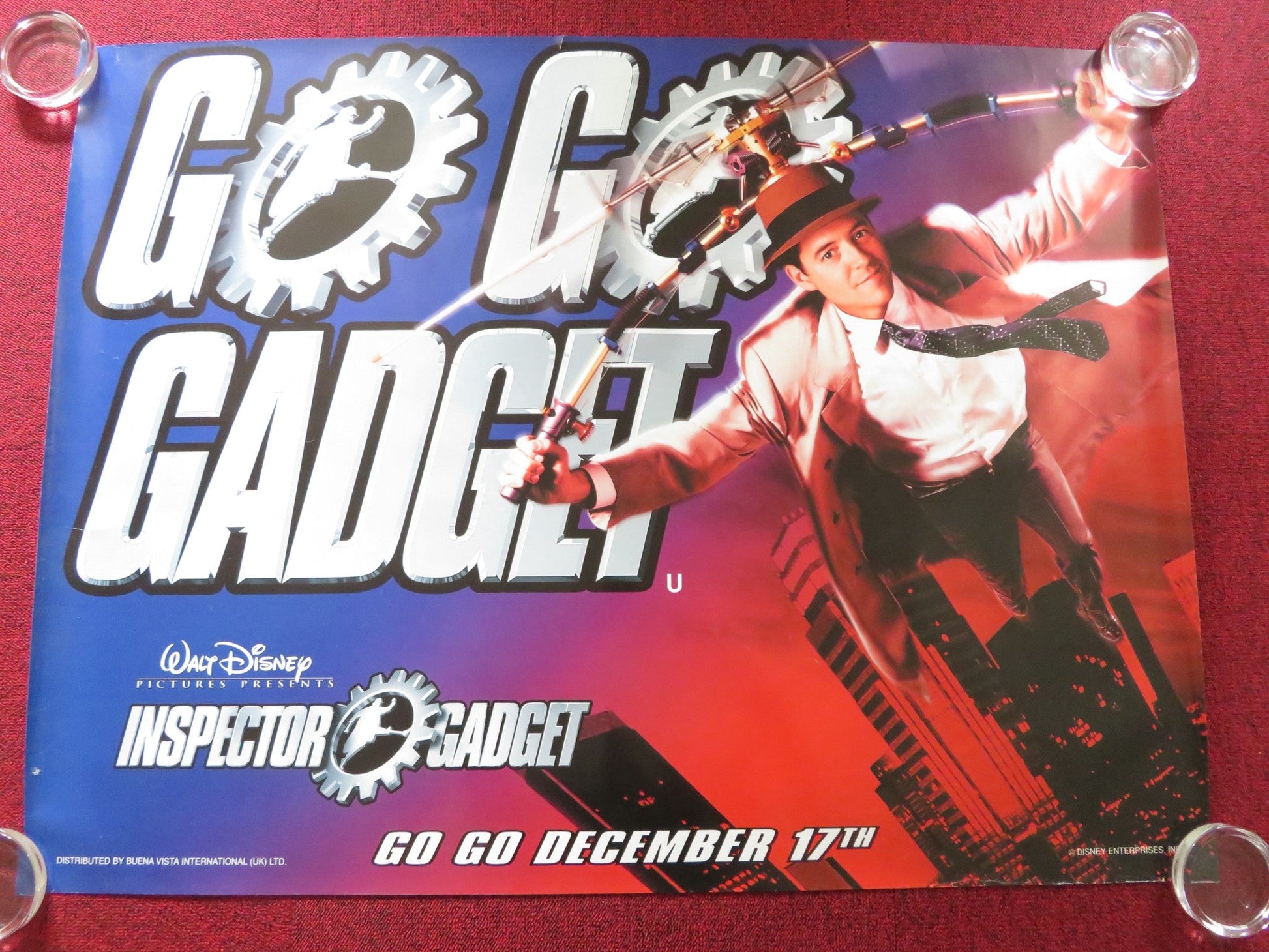 INSPECTOR GADGET UK QUAD ROLLED POSTER DISNEY MATTHEW BRODERICK R. EVERETT 1999 Rendezvous Cinema Movie posters
