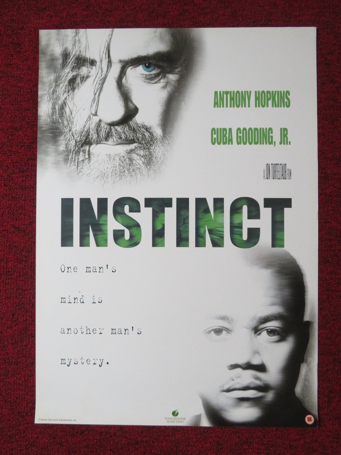 INSTINCT VHS VIDEO POSTER ANTHONY HOPKINS CUBA GOODING JR. 1999 Rendezvous Cinema Movie posters
