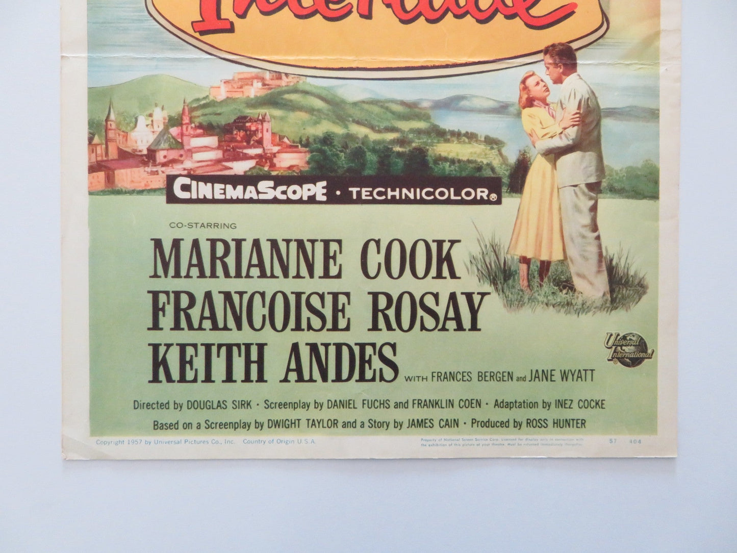 INTERLUDE US INSERT POSTER JUNE ALLYSON ROSSANO BRAZZI 1957 Rendezvous Cinema Movie posters