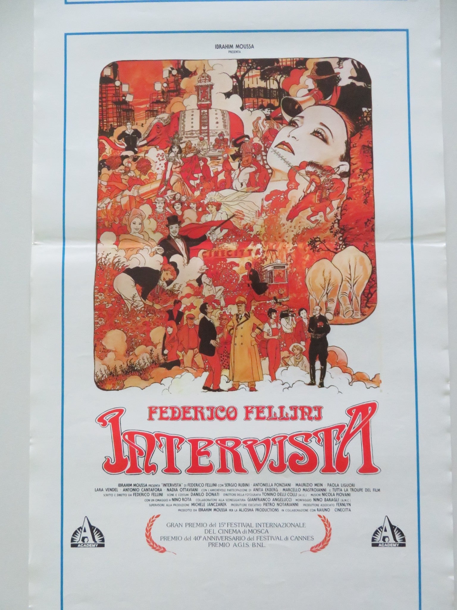 INTERVISTA ITALIAN LOCANDINA POSTER SERGIO RUBINI ANTONELLA PONZIANI 1987 Movie posters
