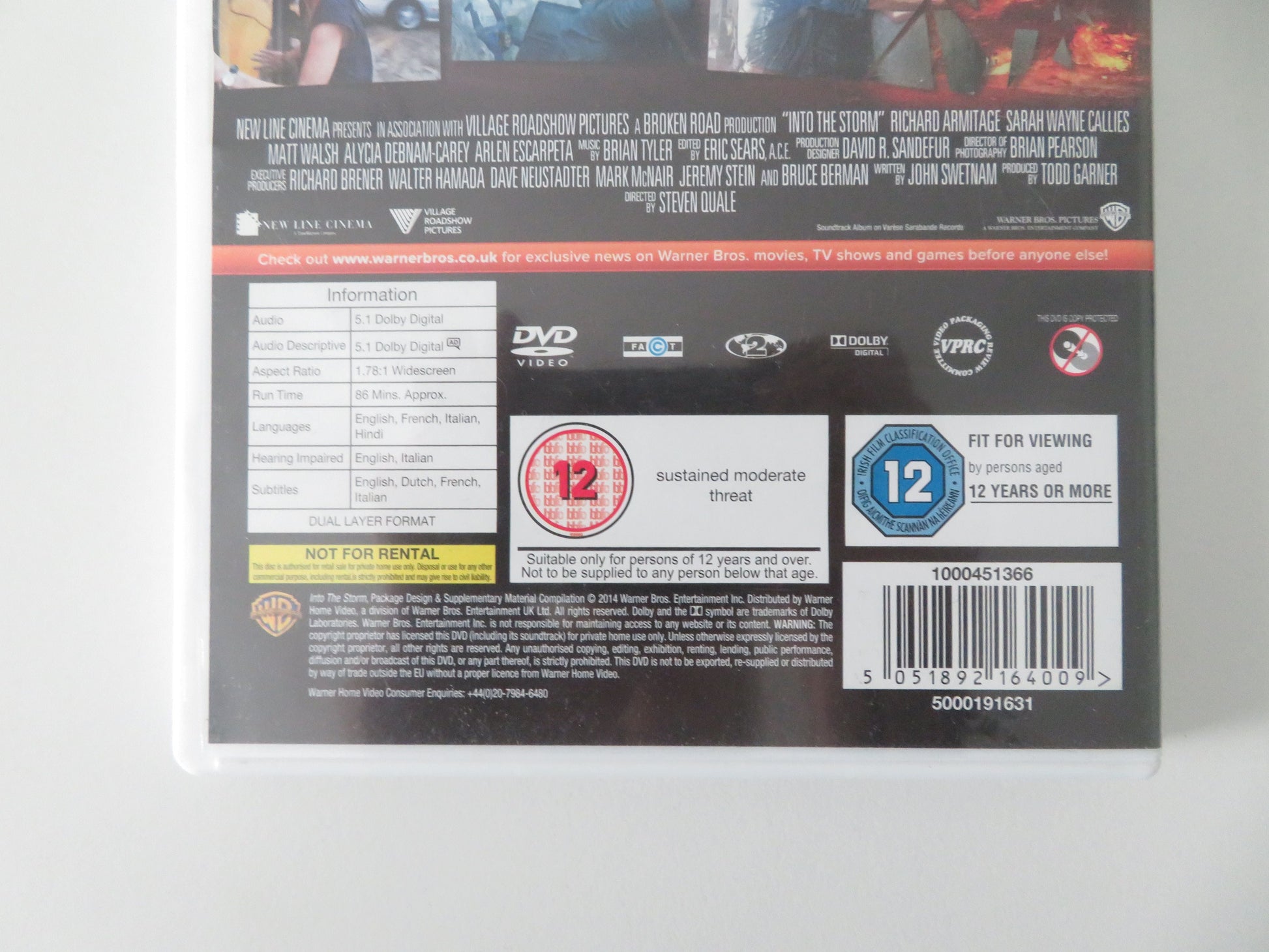 Into the Storm (DVD) Richard Armitage Sarah Wayne Callies 2014 Region 2 Movie posters
