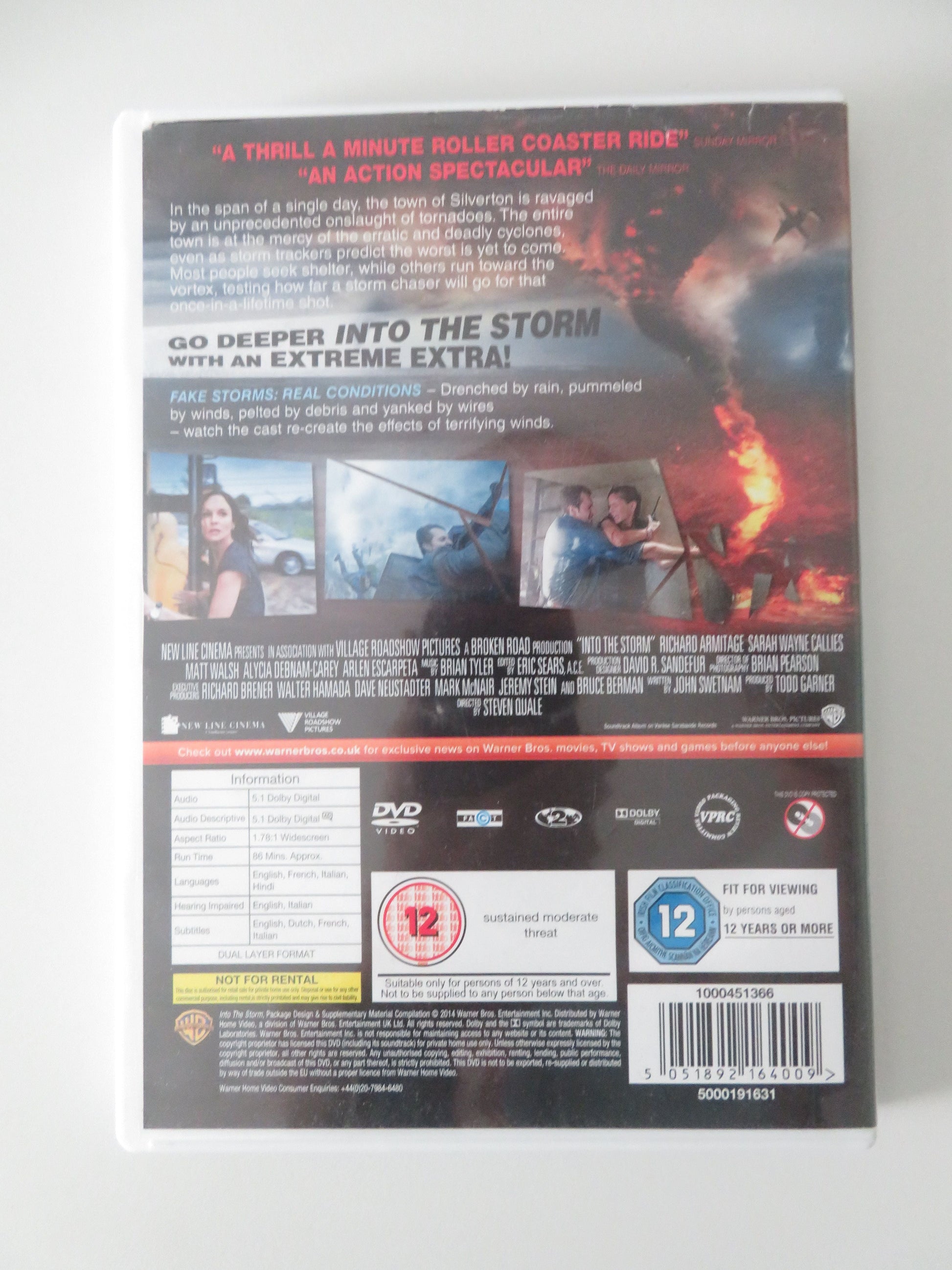 Into the Storm (DVD) Richard Armitage Sarah Wayne Callies 2014 Region 2 Movie posters