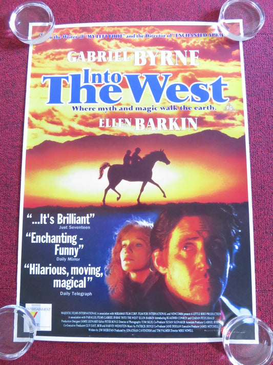 INTO THE WEST VHS VIDEO POSTER ROLLED GABRIEL BYRNE ELLEN BARKIN 1992 Rendezvous Cinema Movie posters