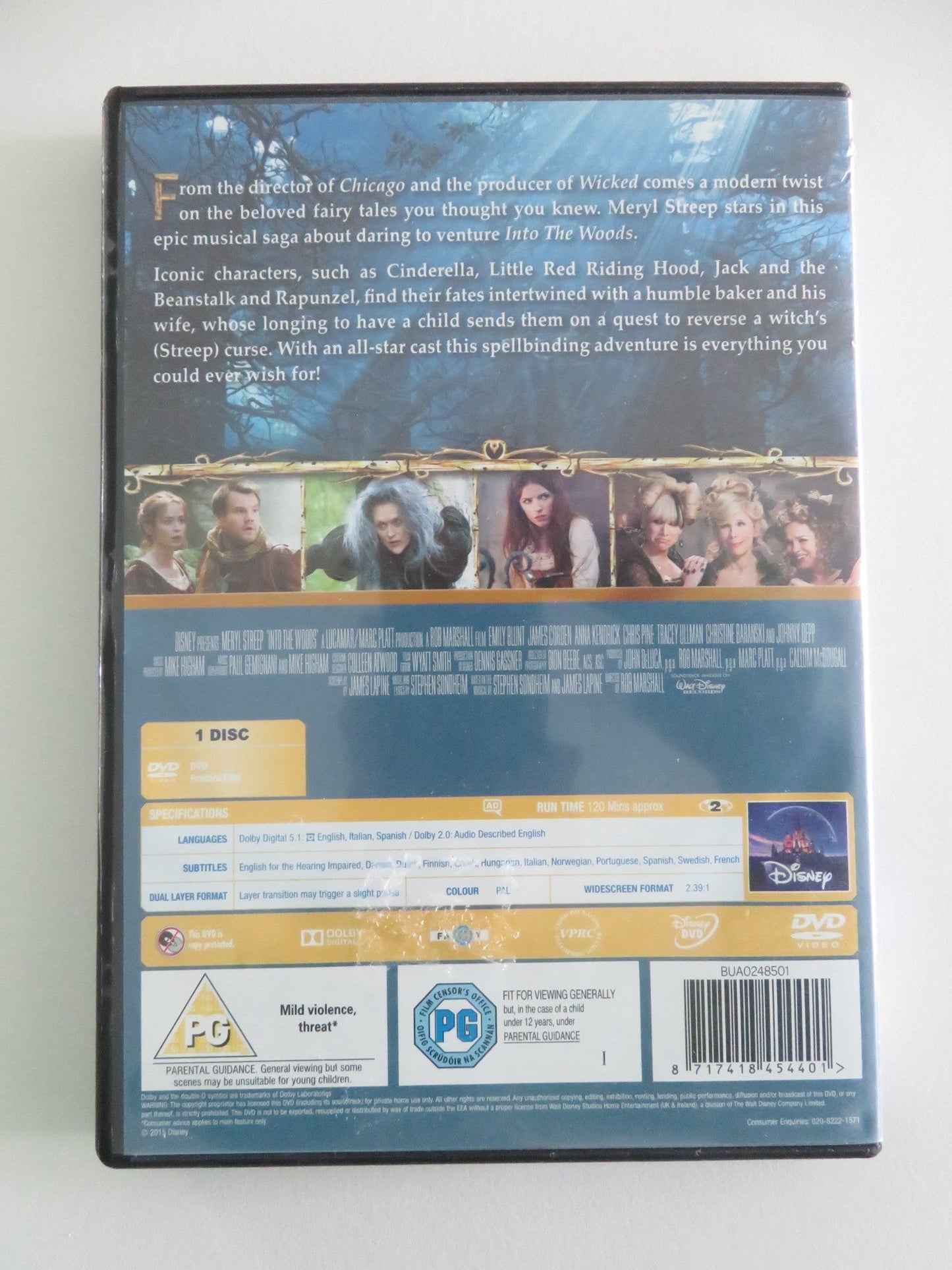 Into the Woods (DVD) Disney Anna Kendrick James Corden Emily Blunt 2014 Region 2 Movie posters