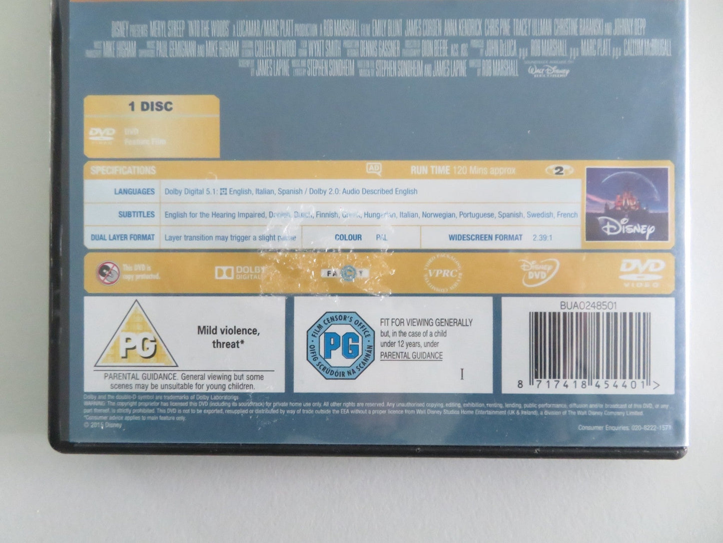 Into the Woods (DVD) Disney Anna Kendrick James Corden Emily Blunt 2014 Region 2 Movie posters